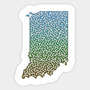 Indiana State Outline Maze & Labyrinth Sticker